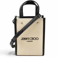 Unused Jimmy Choo Mini N/S Shoulder Bag/Crossbody Bag, Canvas/Leather, Women's — New - Store Return