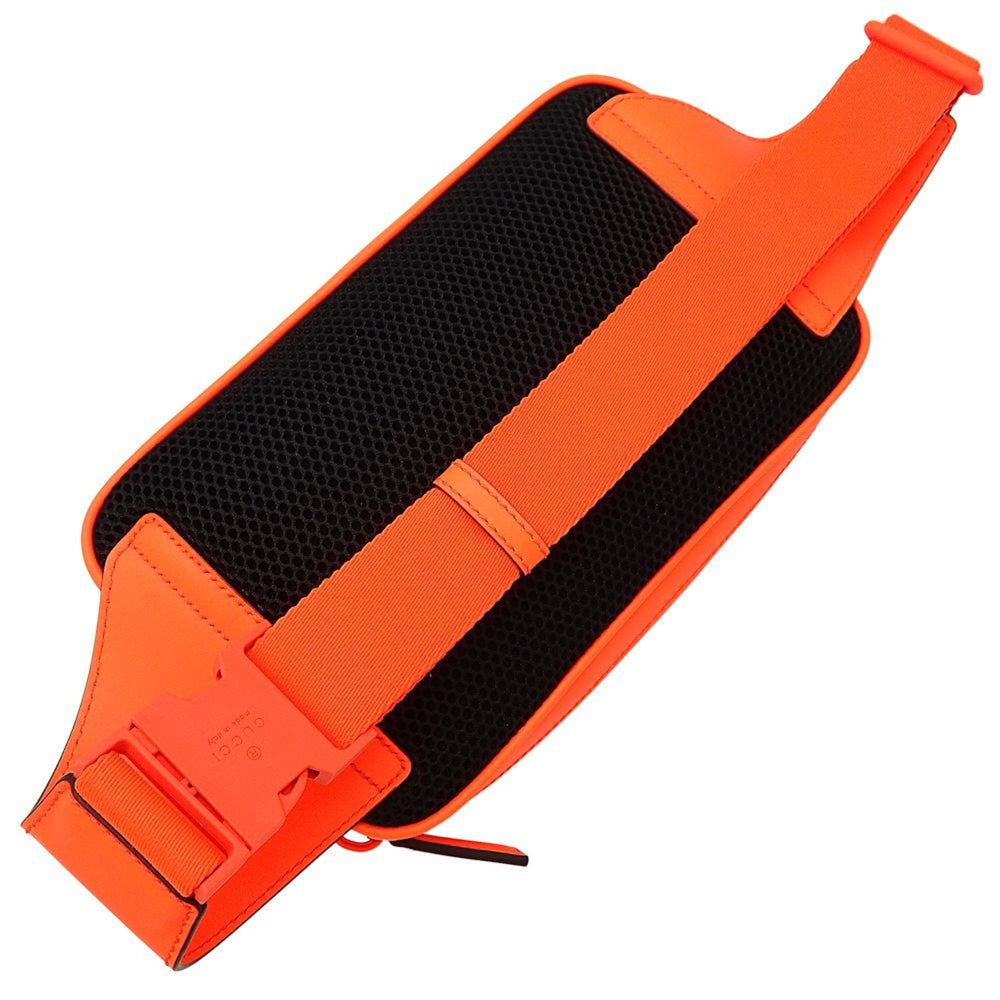 GUCCI Gucci Belt Bag 771422 Body GG Rubber Effect Leather Bright Orange 352032 — Like New