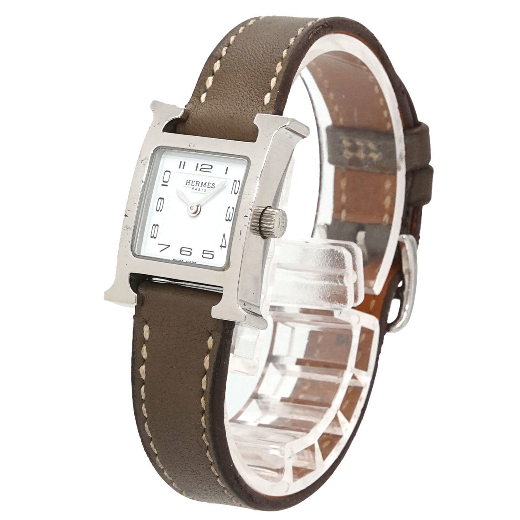 Hermes H-Watch Mini HH1 110 Women's Watch White Quartz H mini — Very Good