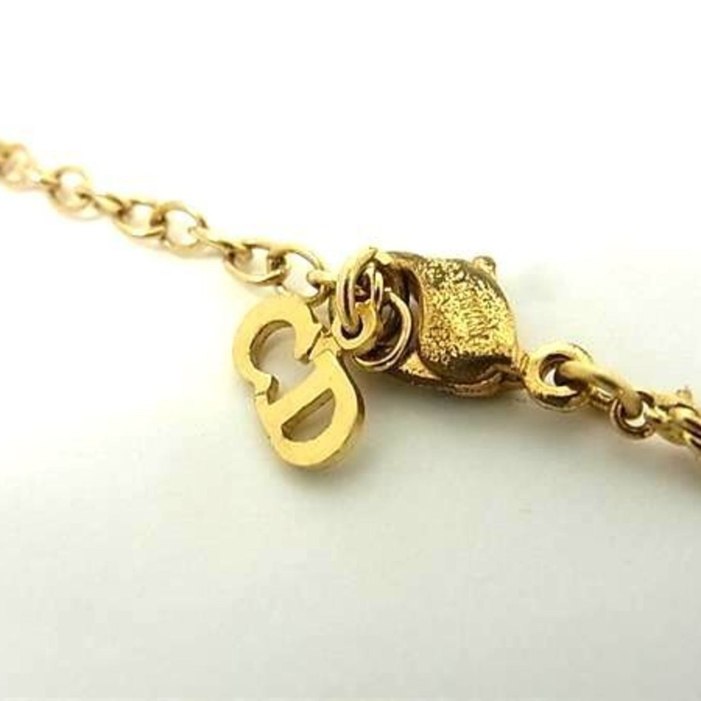 Christian Dior Women's Gold Metal Rhinestone Necklace