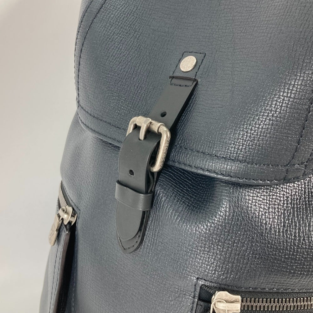 LOUIS VUITTON M54960 Utah Canyon Backpack, Men's, Leather, Blue Marine, Navy — Like New