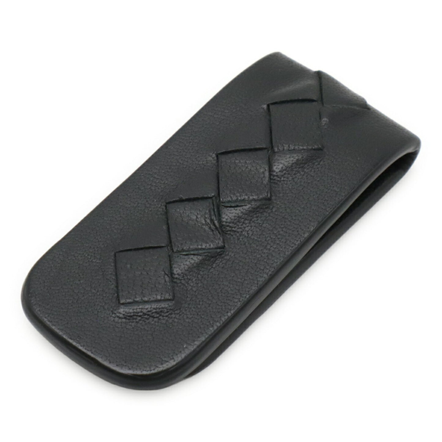 BOTTEGA VENETA Intrecciato Money Clip, Bill Leather, Black