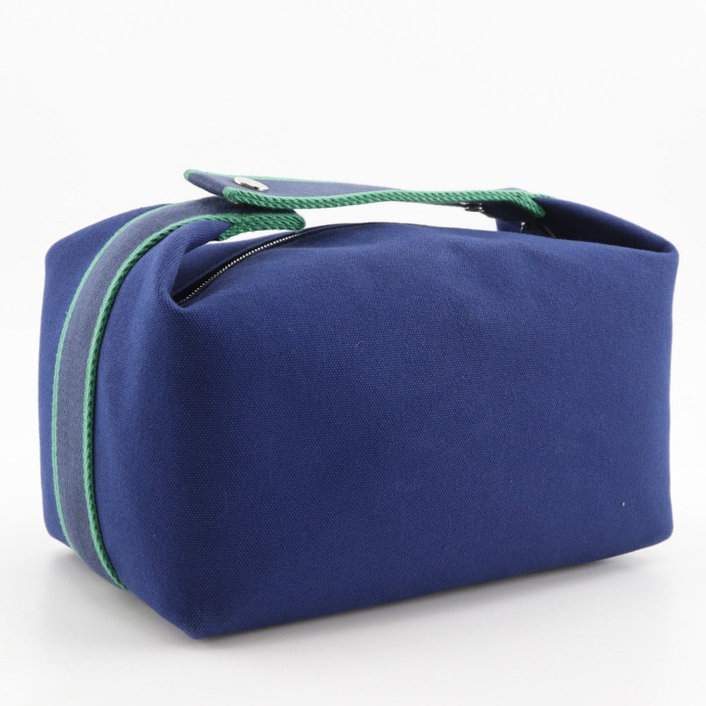 Hermes Hermès BRIDE A BLACK GM handbag in bluemarine and green canvas with zipper. Unisex — New - Store Return