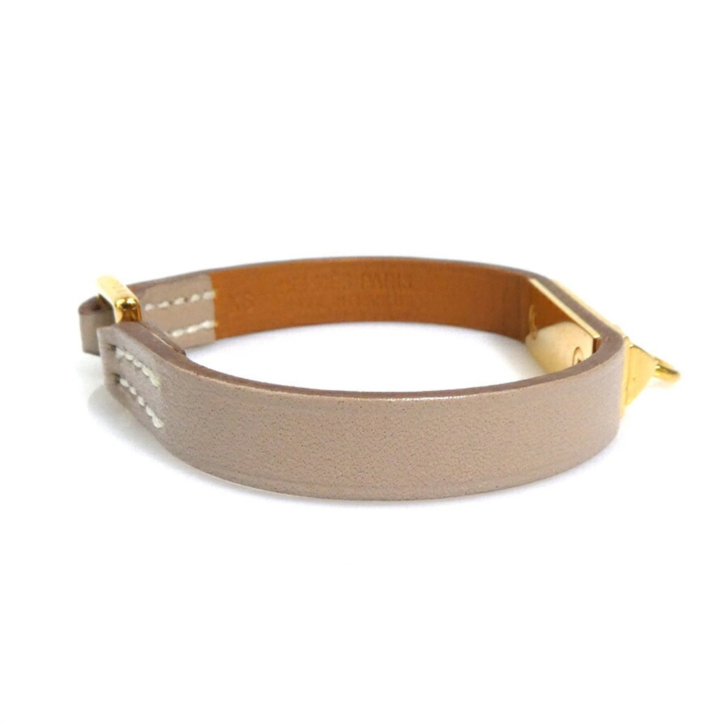 Hermes Hermès Rival Mini Leather and Metal Bracelet in Greige Gold, Women's, e60648g