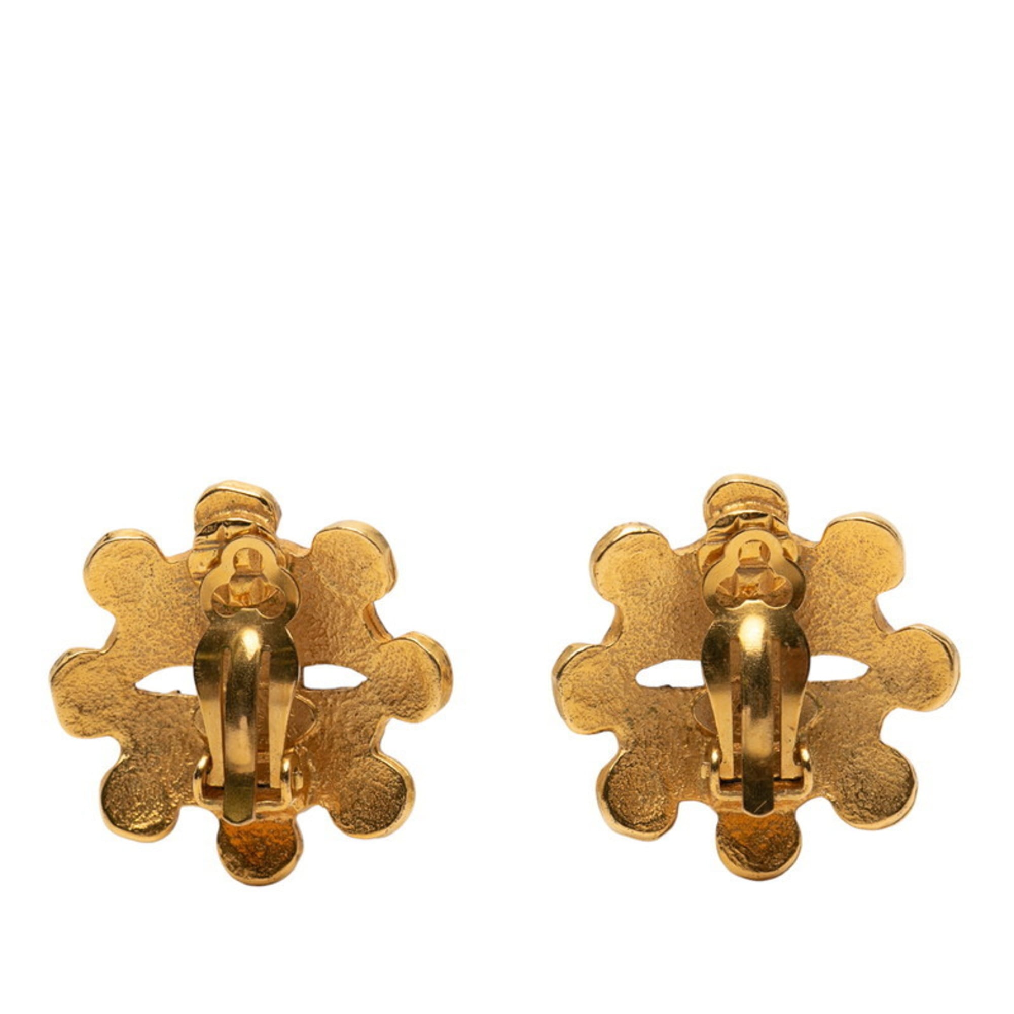 CHANEL Coco Mark Vintage Earrings, Gold Plated, Women's