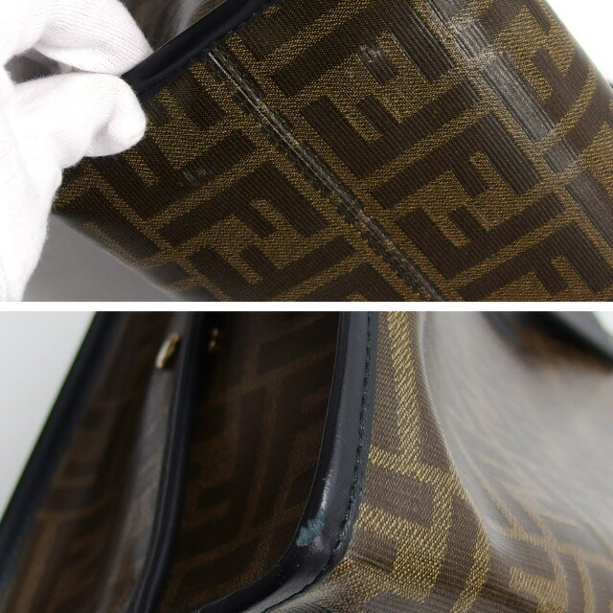 Fendi Peekaboo Zucca Pattern Definer Patent Handbag — Like New