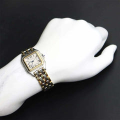 Cartier Panthère LM 3-Row 83083444 Men's Watch, Date, Ivory, Quartz Watch — Like New