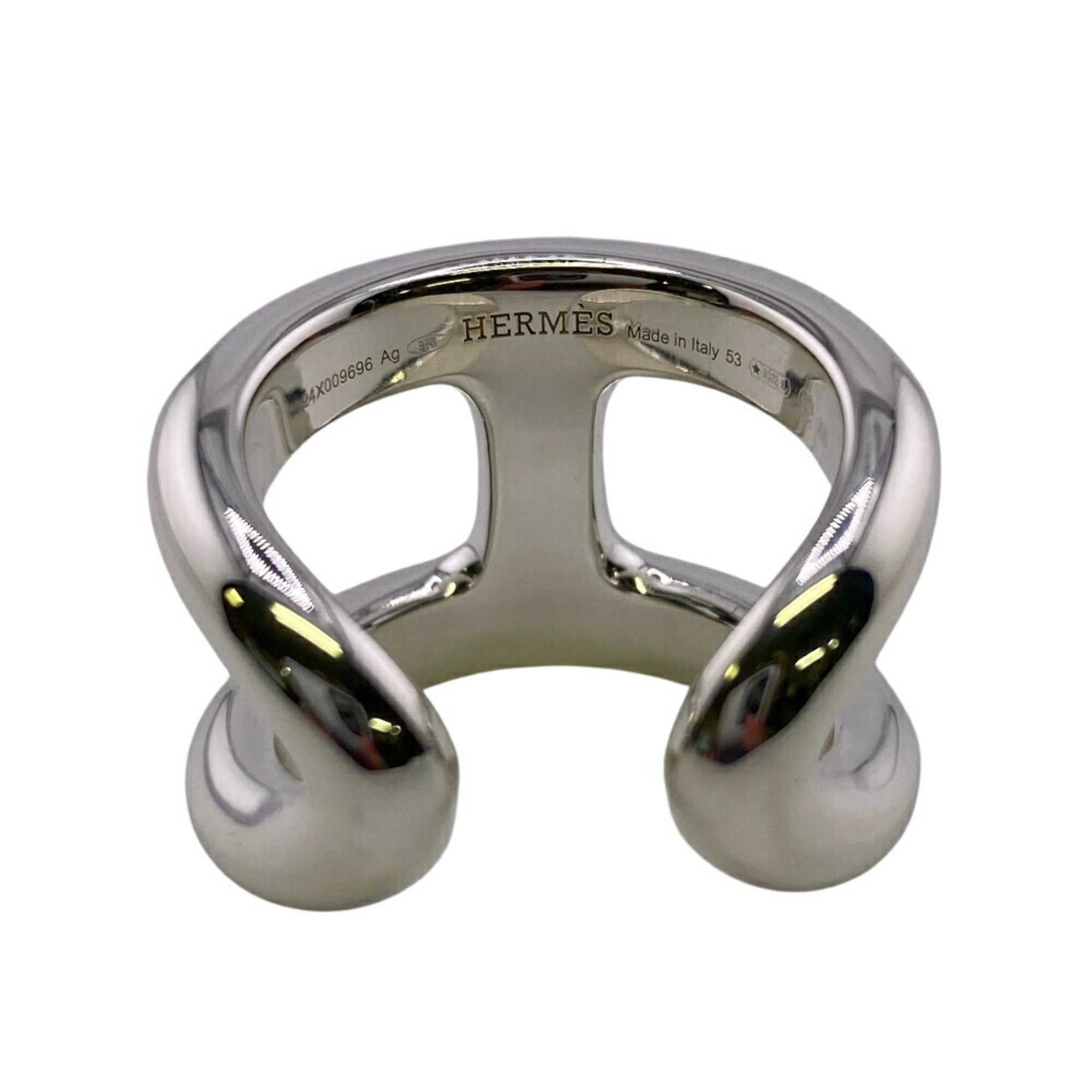 HERMES Osmoz GM Ring Silver Ladies — New - Store Return