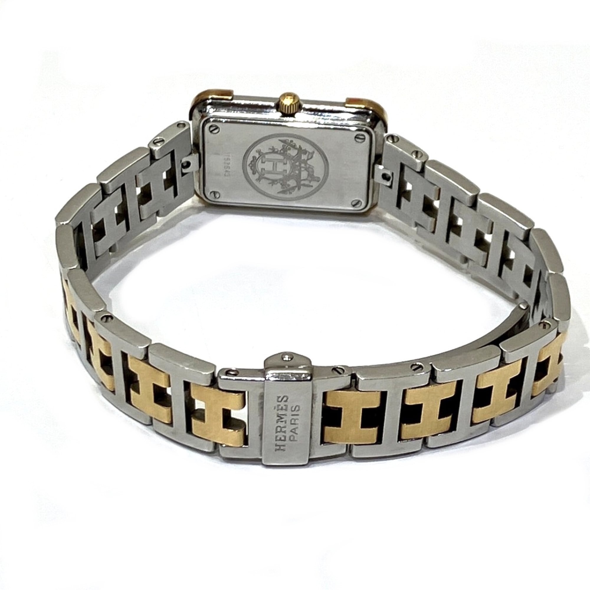 Hermes Croisière NB watch, total weight 43g, stainless steel, quartz movement, white dial, CR1.220 battery — Good