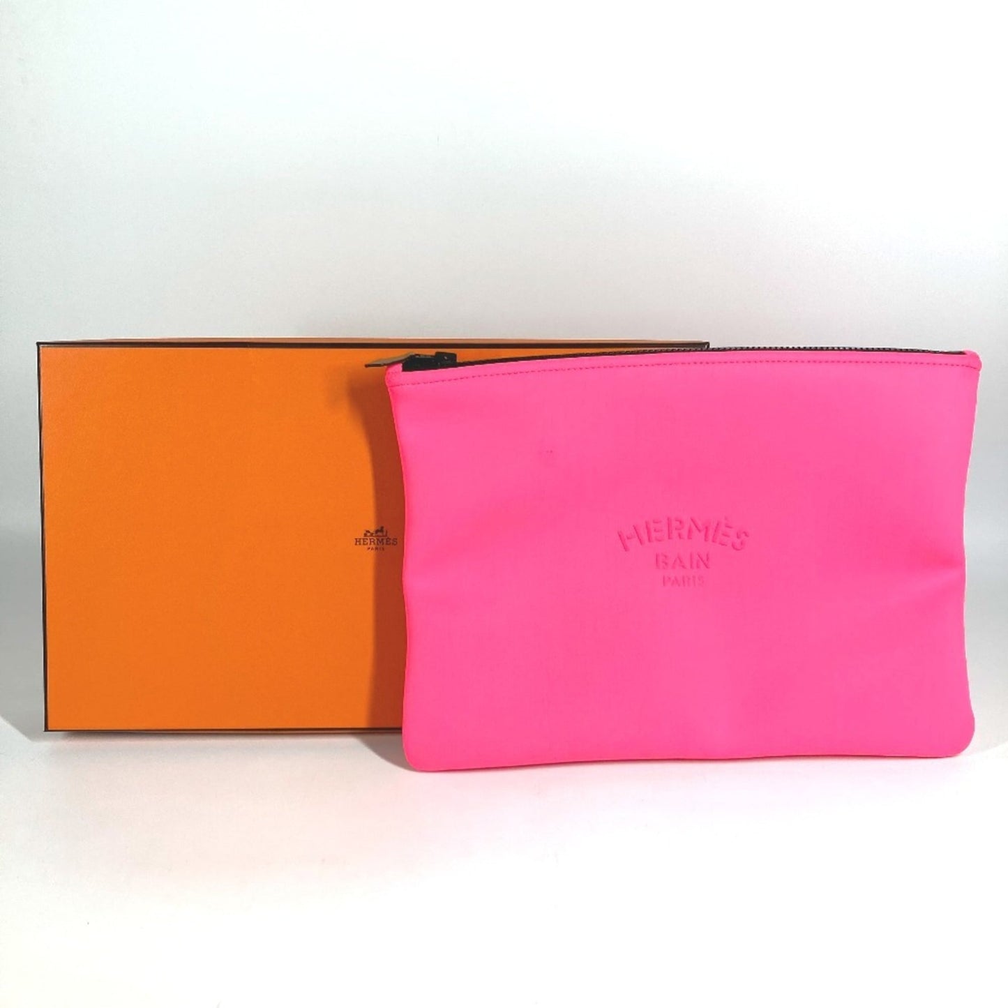 HERMES True Toilet Neoban GM clutch bag, makeup pouch, multi-purpose polyamide and elastane, men's women's, pink