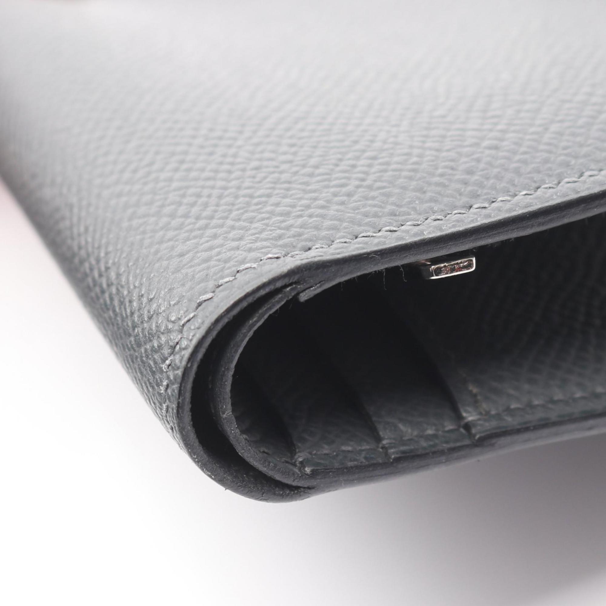 Hermes Hermès Bearn Compact Bifold Wallet, Leather, Epsom Women's, Gray