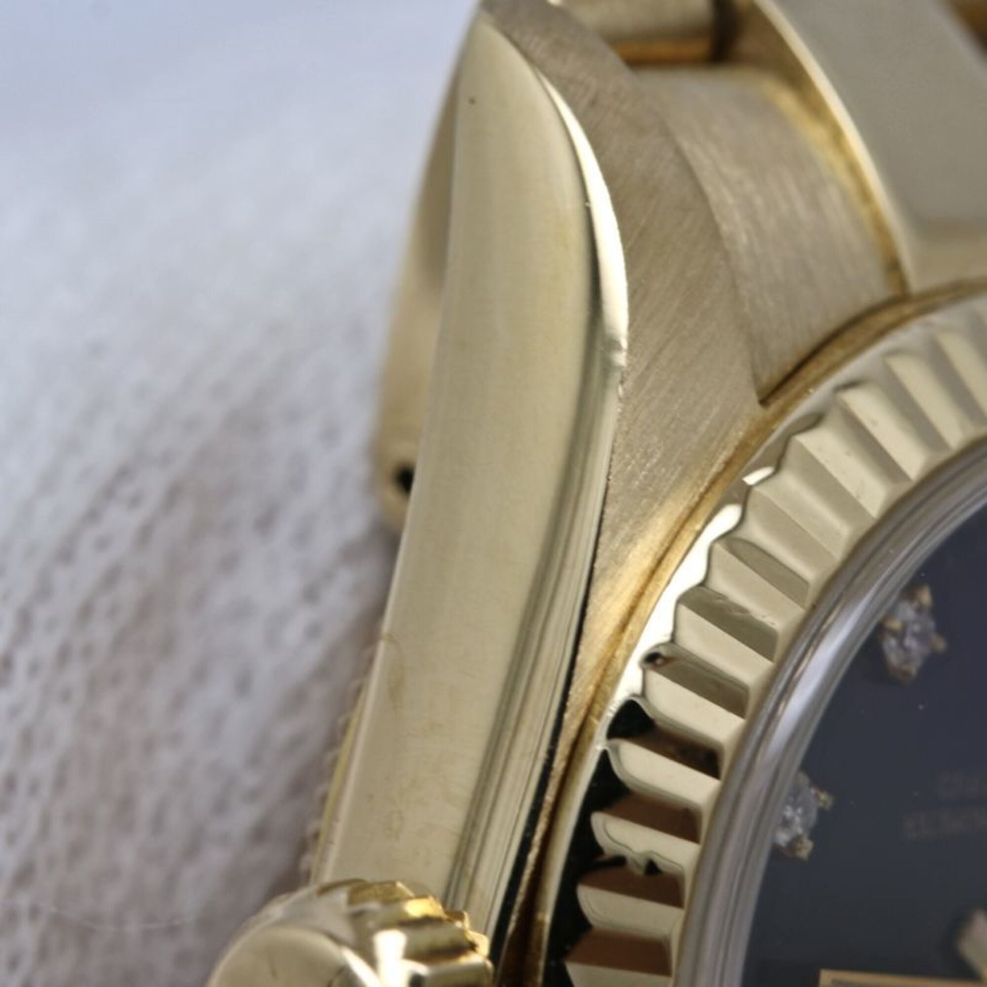 ROLEX Oyster Perpetual 11P Diamond 67198G Women's Watch 18K Yellow Gold 40582 — Good