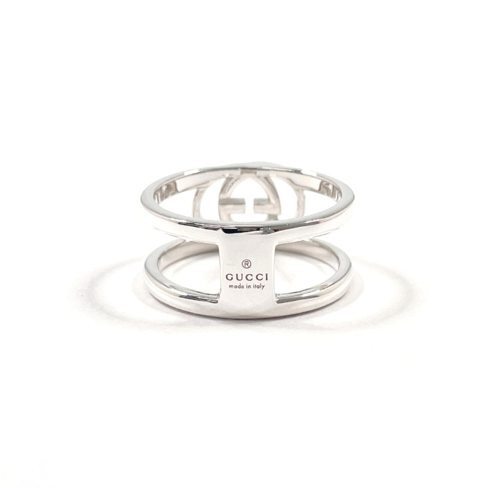 GUCCI Interlocking G Wide Ring, Sterling Silver 925, Size 15, Silver, Men's — Like New