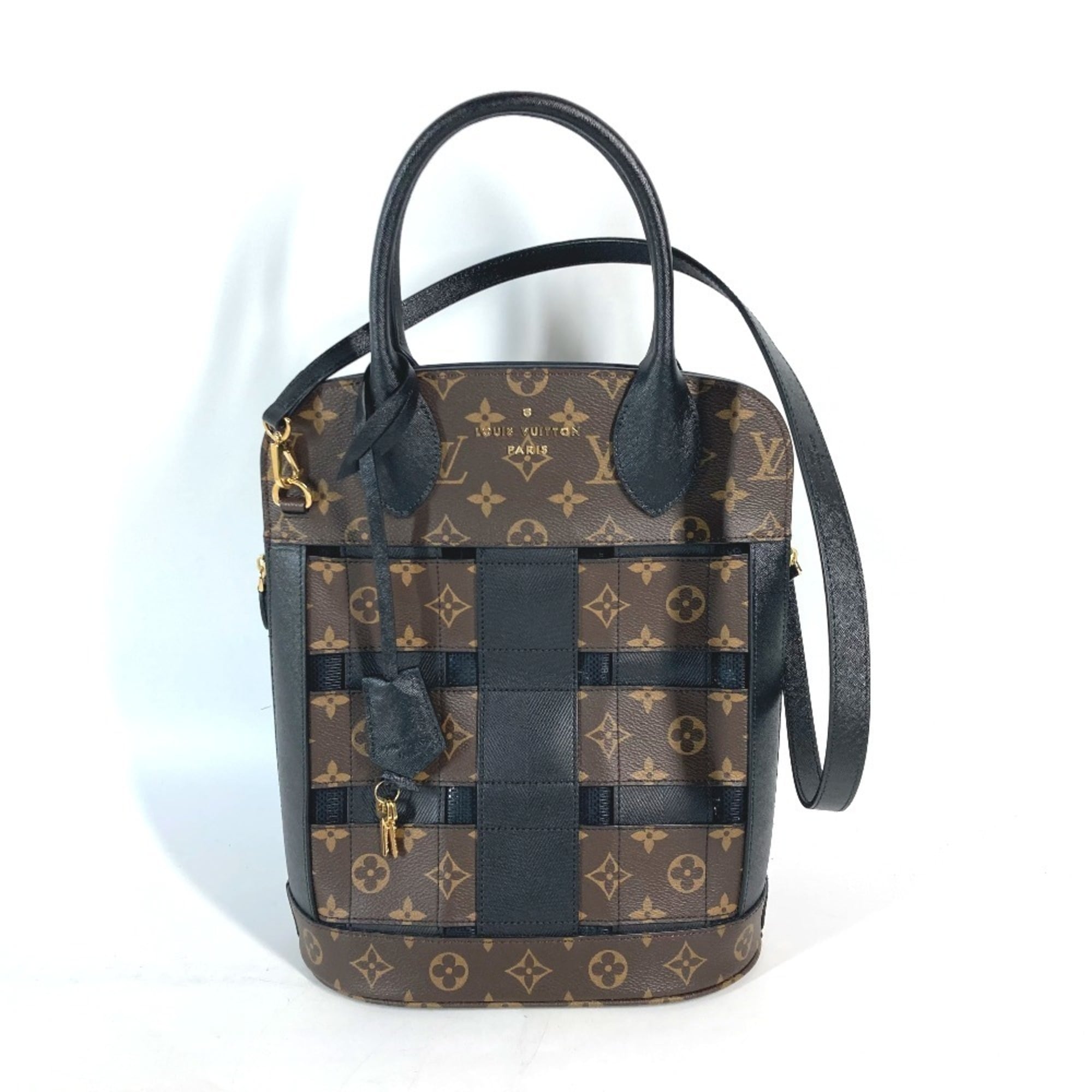 LOUIS VUITTON M44111 Monogram Traceage Tote Shoulder Bag Canvas Women's Brown — Like New