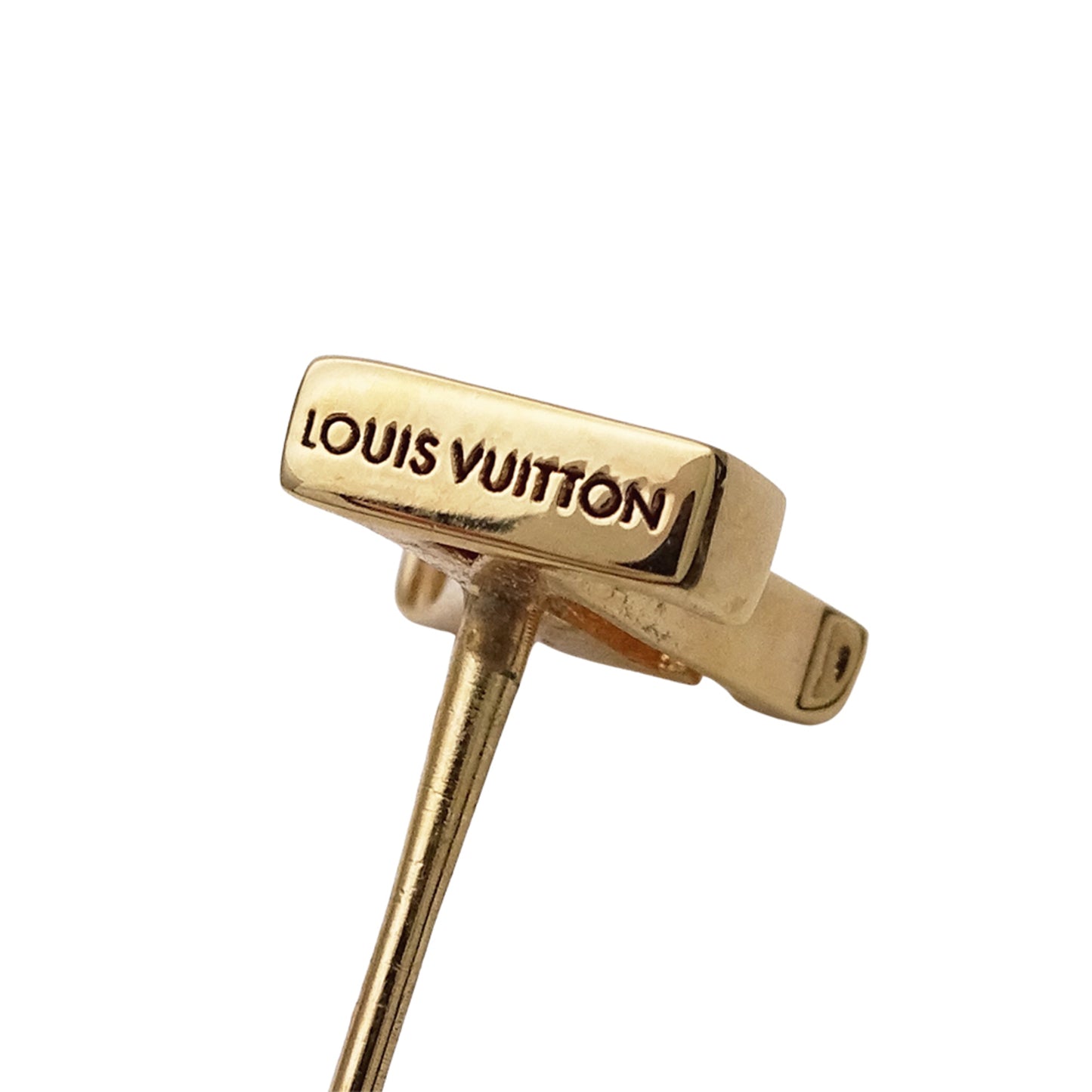 Louis Vuitton LOUIS VUITTON Women's Luluglam Rhinestone Earrings in Gold, Pink, and Green, M00785