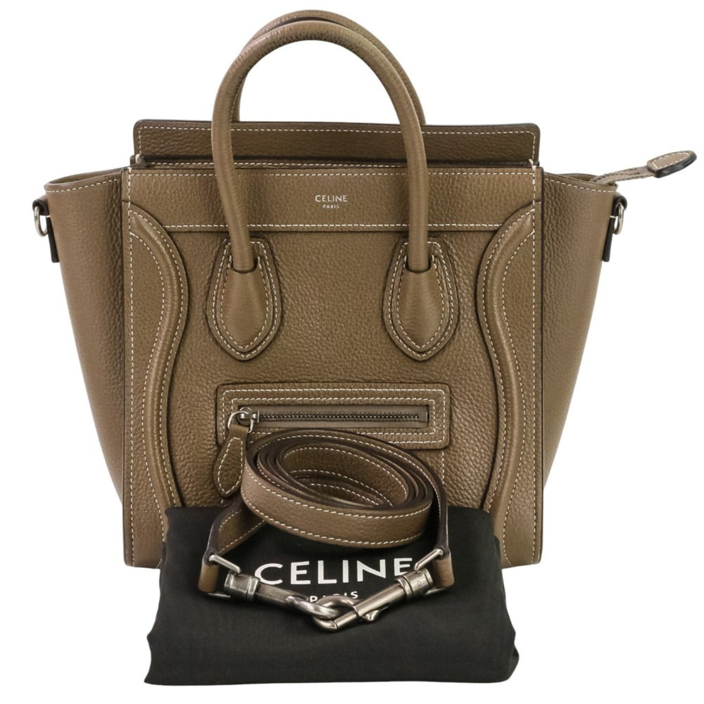 Excellent condition Celine Luggage Nano Shopper 2-way bag in brown. Women's. Luxs Pre-owned Brand — Like New