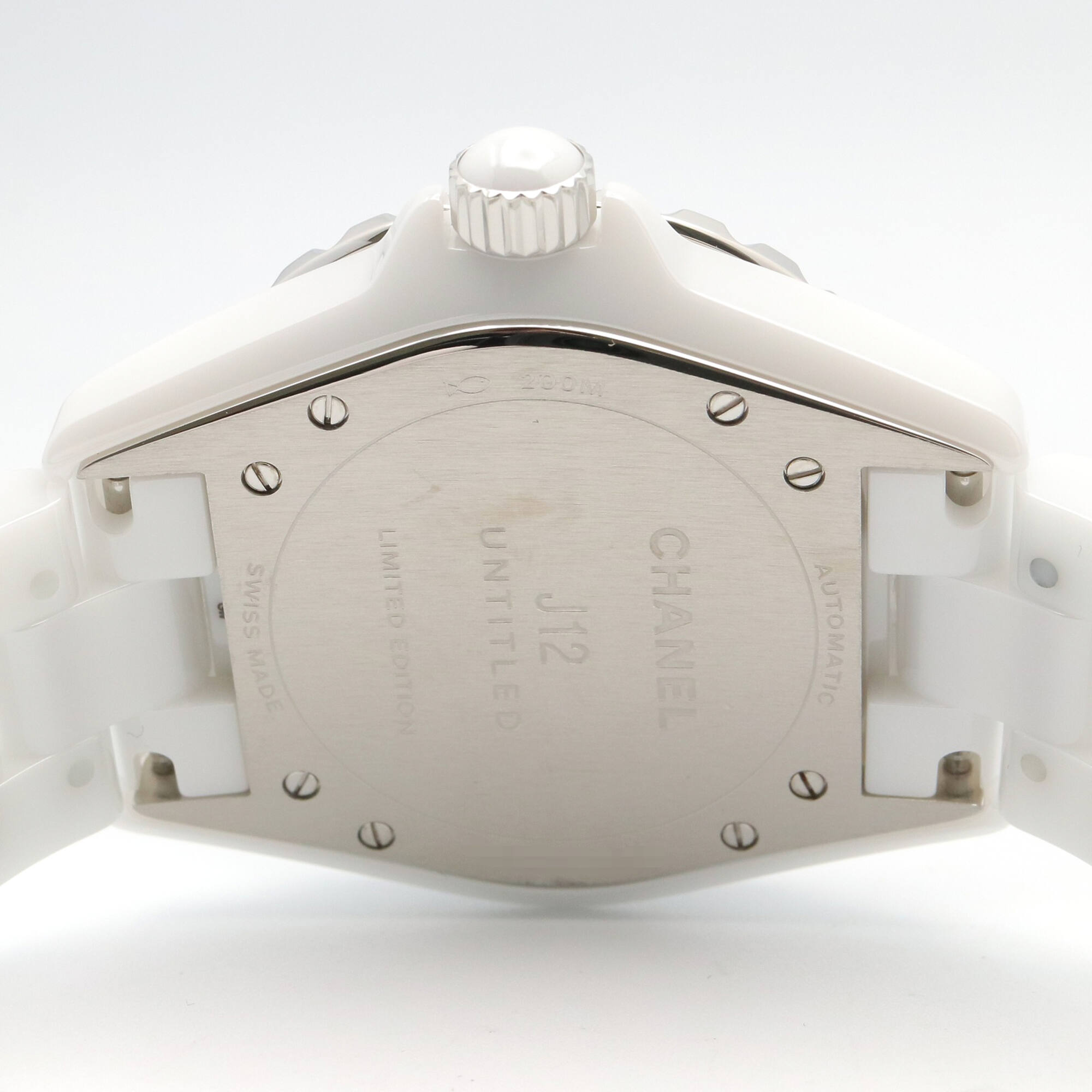 Chanel J12 Untitled Ceramic Men's Watch, White (H5582) — Very Good