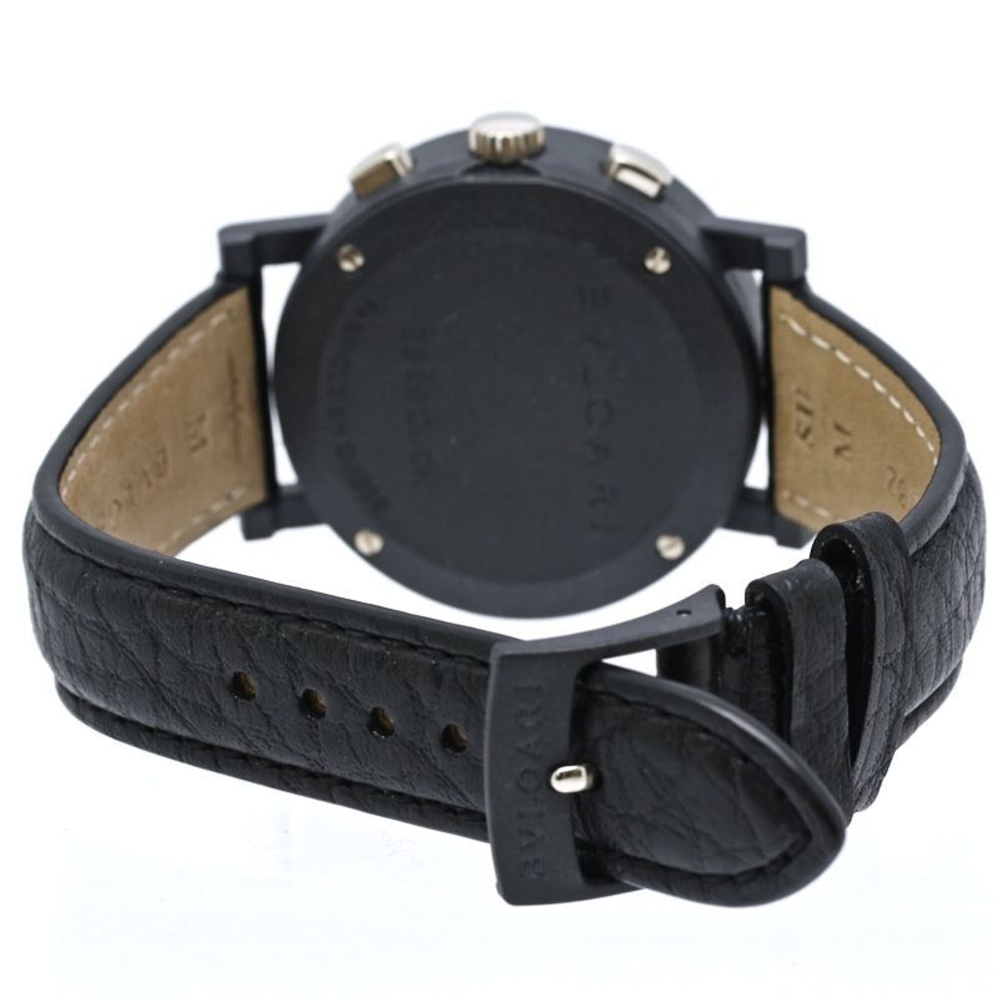 BVLGARI Bulgari Chronograph BBW38CGLDCH 6 BB38CLCH Men's Watch Carbon x Leather 40531 — Like New