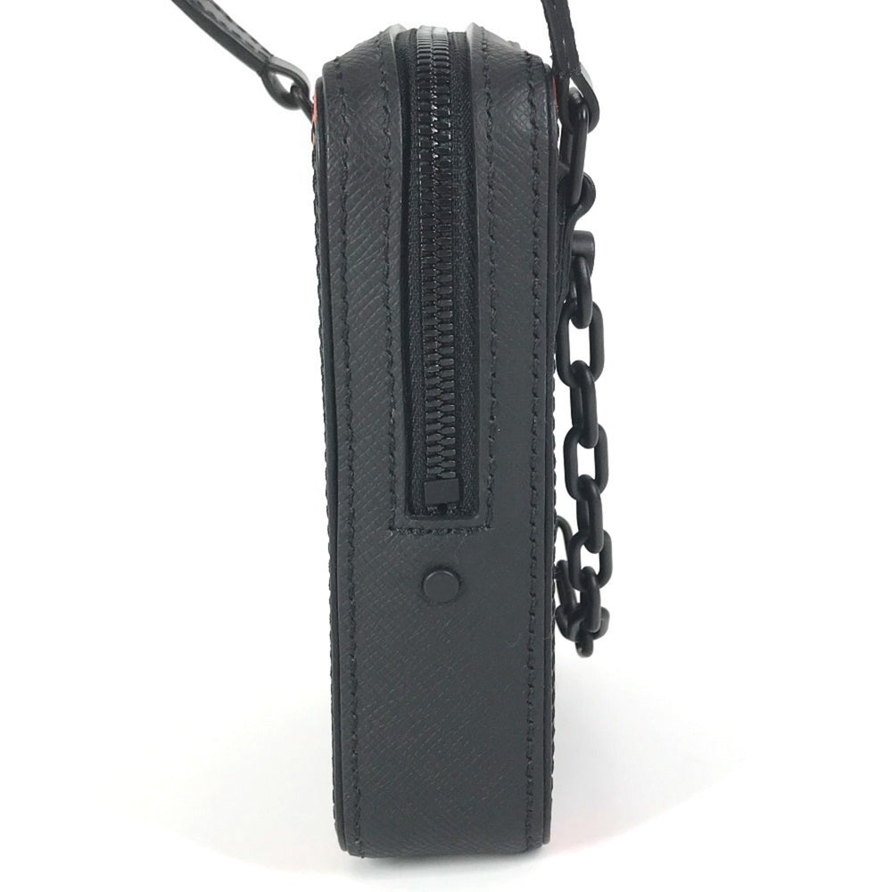 LOUIS VUITTON M30332 Taiga Rainbow Danube Messenger Pochette Shoulder Bag in Leather, Unisex, Black, Like New — Like New