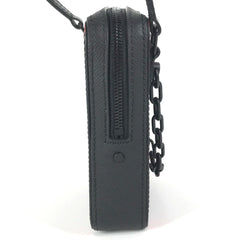 LOUIS VUITTON M30332 Taiga Rainbow Danube Messenger Pochette Shoulder Bag in Leather, Unisex, Black, Like New — Like New