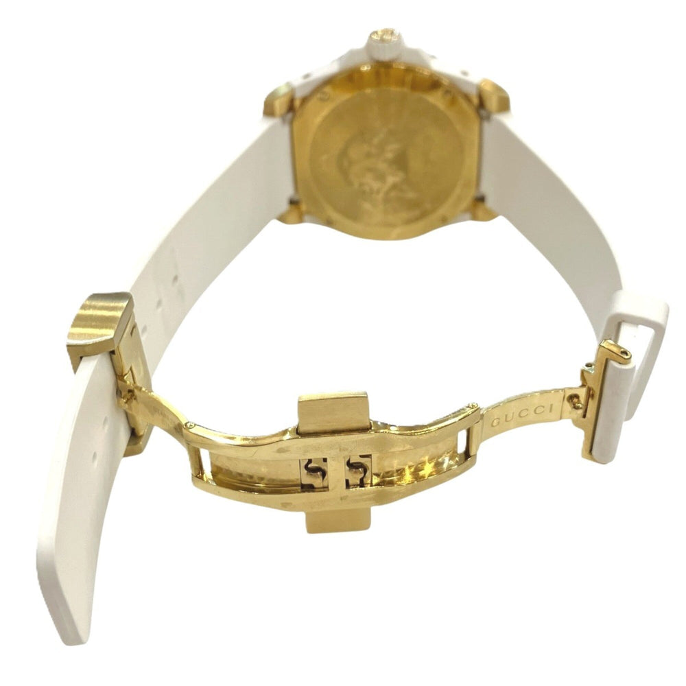Gucci Dive Mystic Cat watch, total weight 108g, stainless steel, rubber strap, quartz movement, white and gold dial, 136.3 — Good