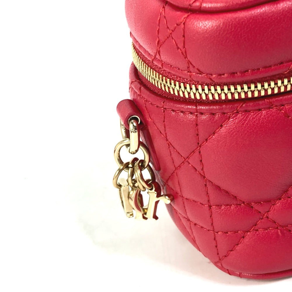 CHRISTIAN DIOR S0918ONMJ LADY CHRISTIAN DIOR LADY DIOR 2WAY Shoulder Bag Hand Bag Vanity bag RedBased — Like New