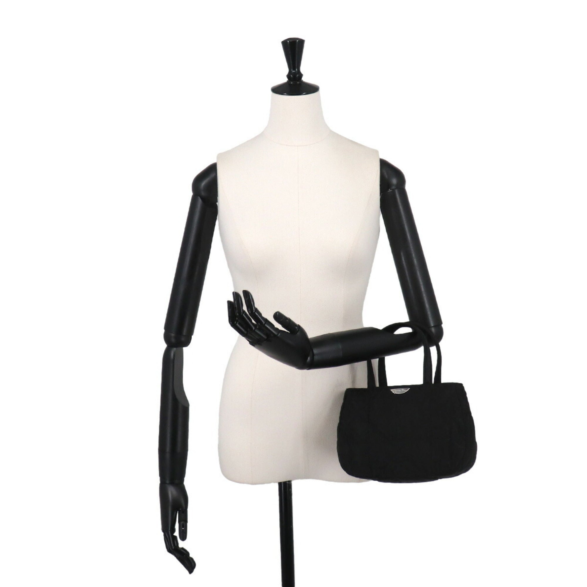 Christian Dior Trotter Mini Handbag, Nylon Leather, Black with Silver Hardware — Like New