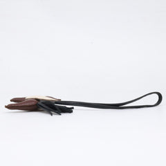 HERMES K-stamp Agneau Milo x Swift Rodeo Pegasus PM Bag Charm, Charm Terre Noir Craie, Women's — Like New