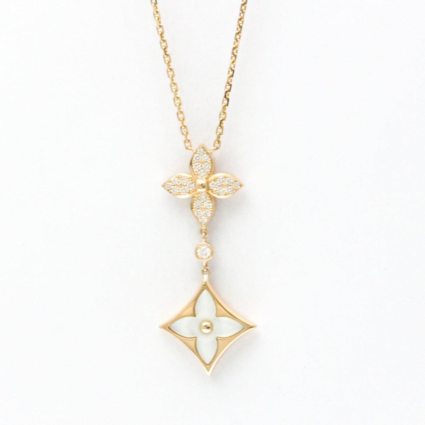Louis Vuitton Pandantif Starblossom Diamond Necklace Pink Gold (18K) Diamond,Mother Of Pearl Women,Men Fashion Pendant Necklace (Pink Gold)