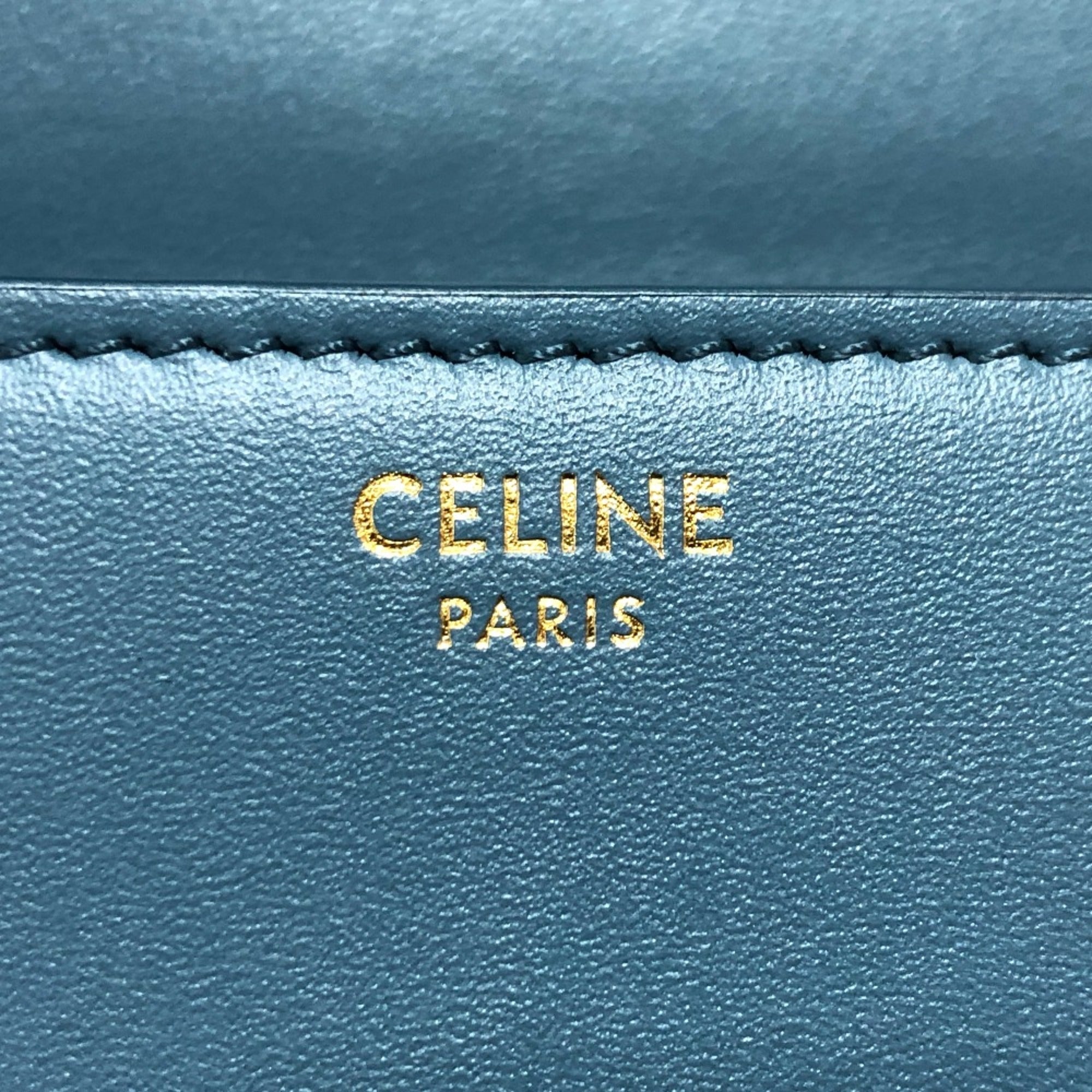 CELINE Triomphe Shoulder Bag blue — Like New