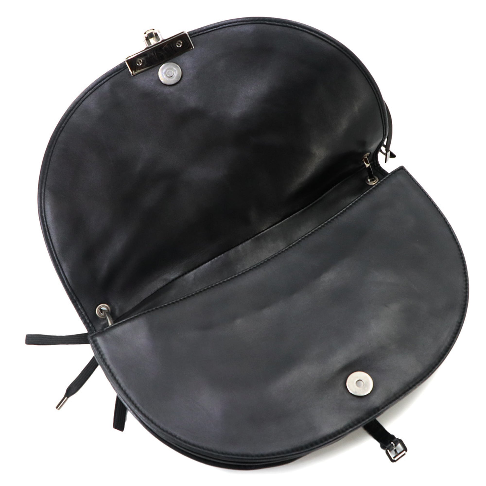 Christian Dior Admit It Shoulder Handbag Leather Black Corset — Like New