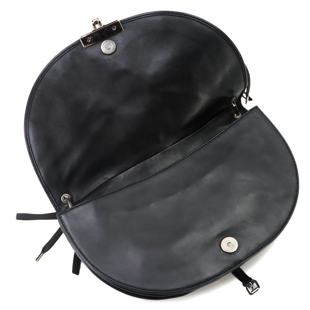 Christian Dior Admit It Shoulder Handbag Leather Black Corset — Like New