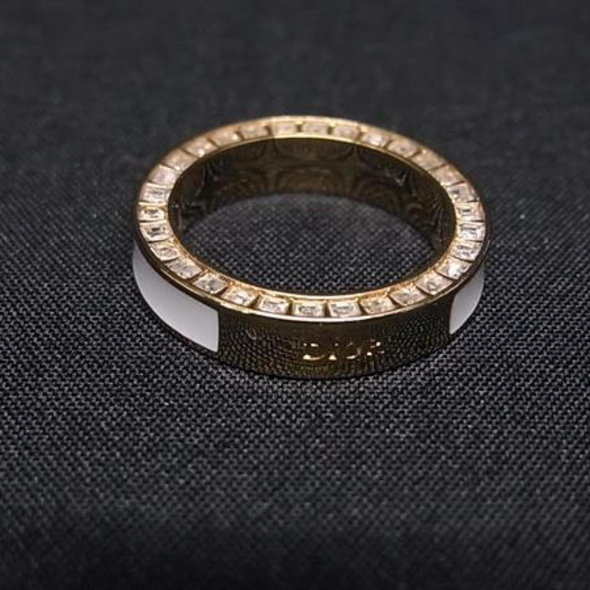 Christian Dior Night Code Ring in Gold and White Metal with Rhinestones for Women