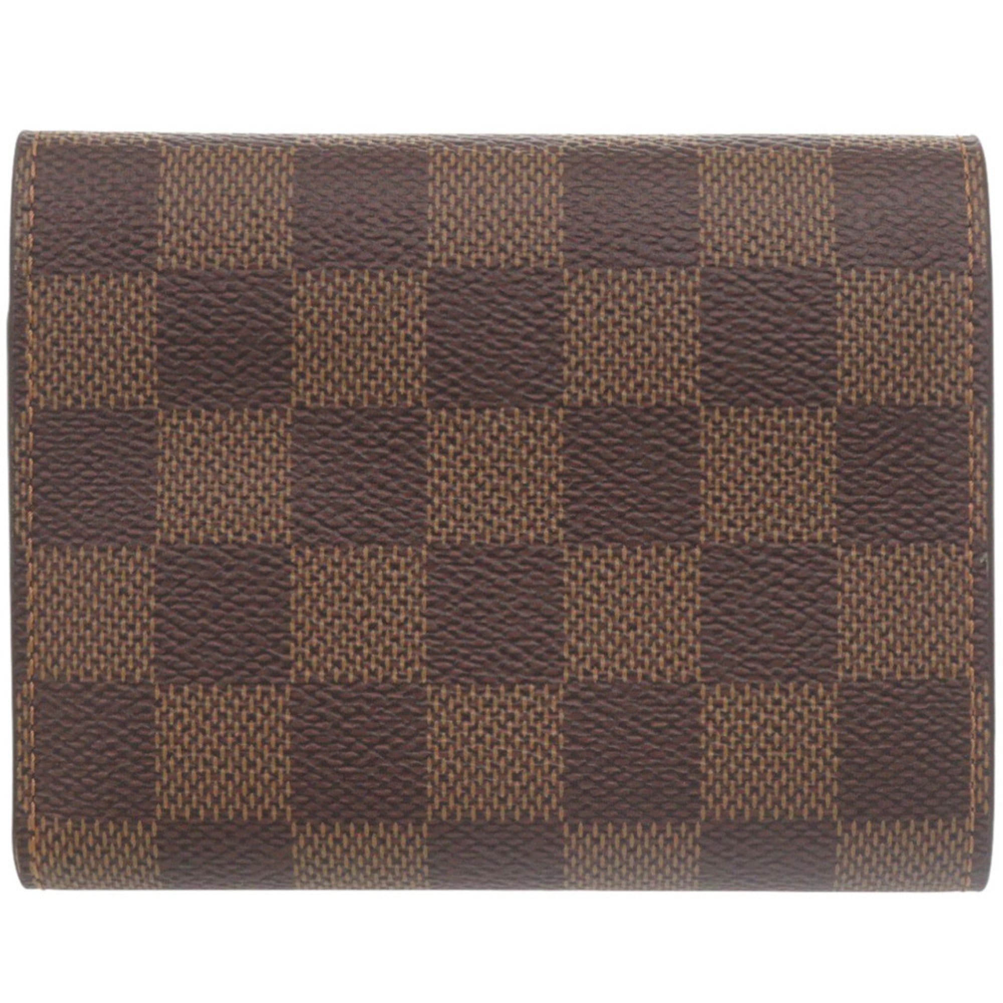 Excellent condition Louis Vuitton Portefeuille Victorine Damier N41659 tri-fold wallet with IC tag, red and brown, LV 0663