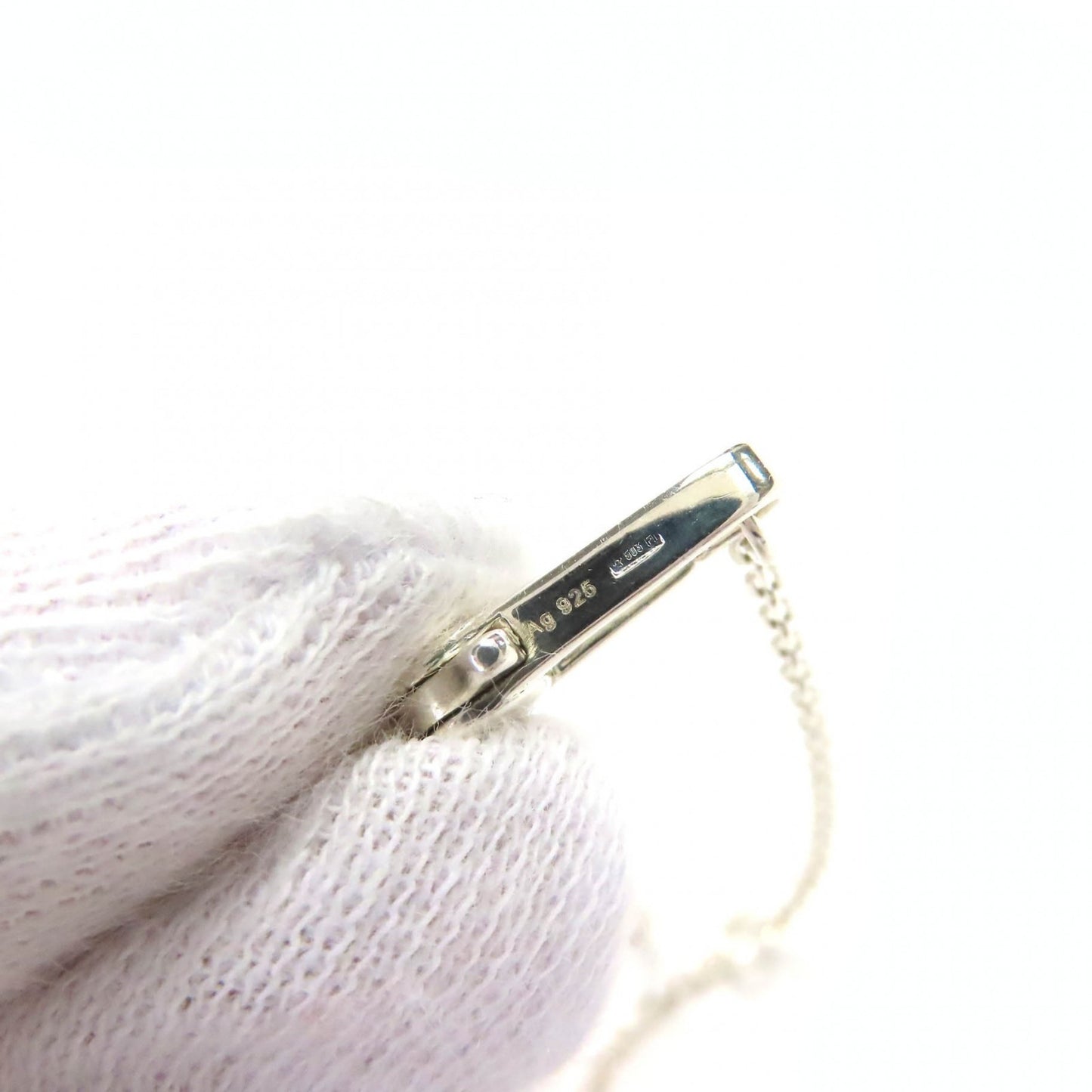 GUCCI Cutout Cross Necklace, AG925 Silver, G-Cross Logo, Made in Italy, Weight 12.3g, Women's, Box and Dust Bag Included