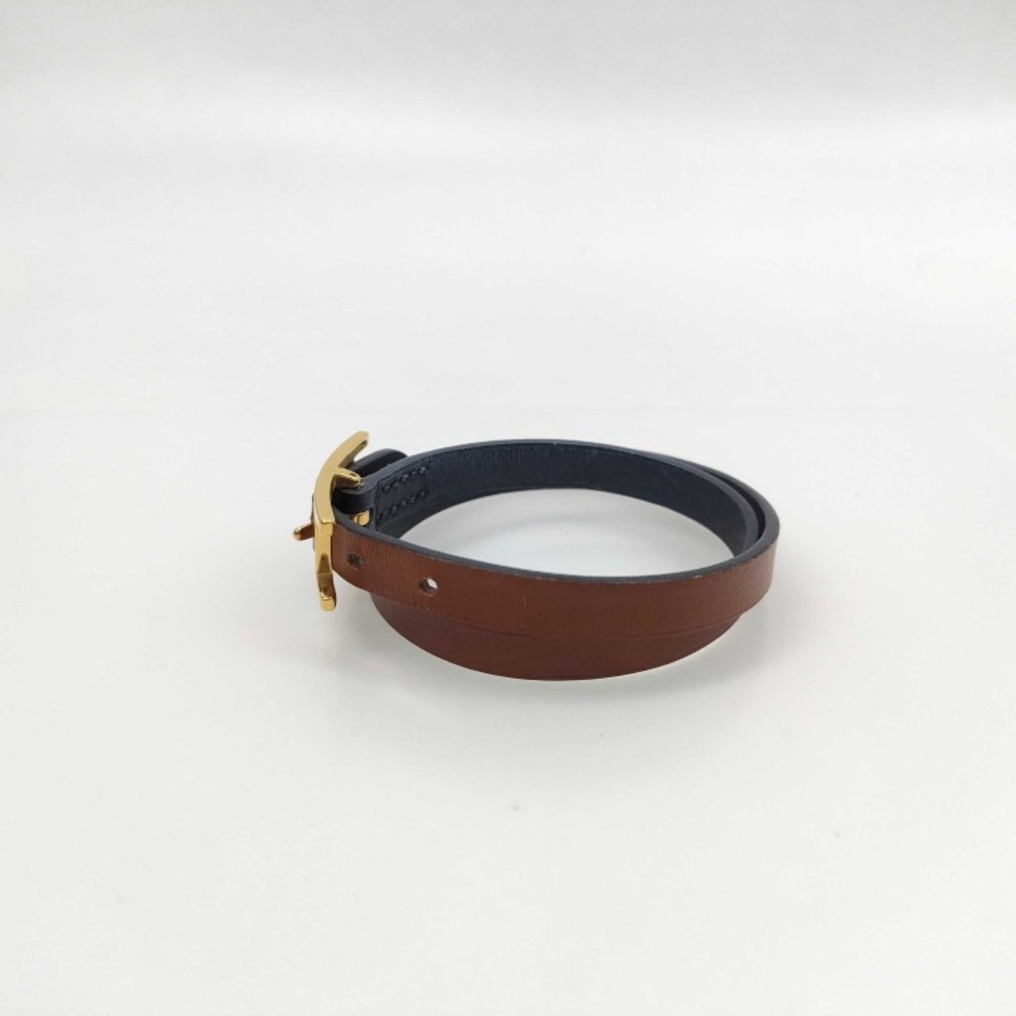HERMES B-Api Brown Leather Double Tour Bracelet for Women