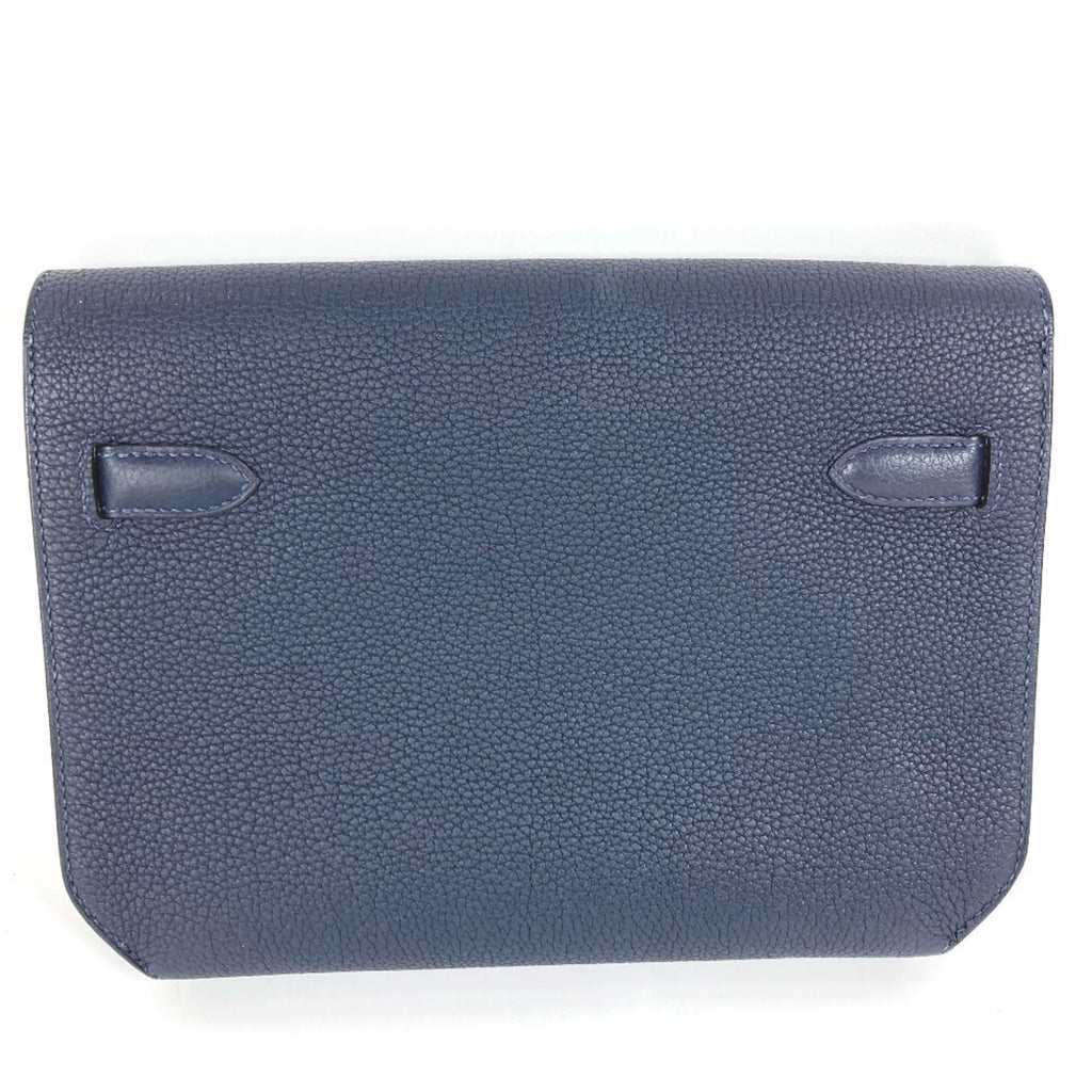 HERMES Kelly Depeche 25 Second Bag, Pouch, Flap Clutch Togo, Men's and Women's, Navy