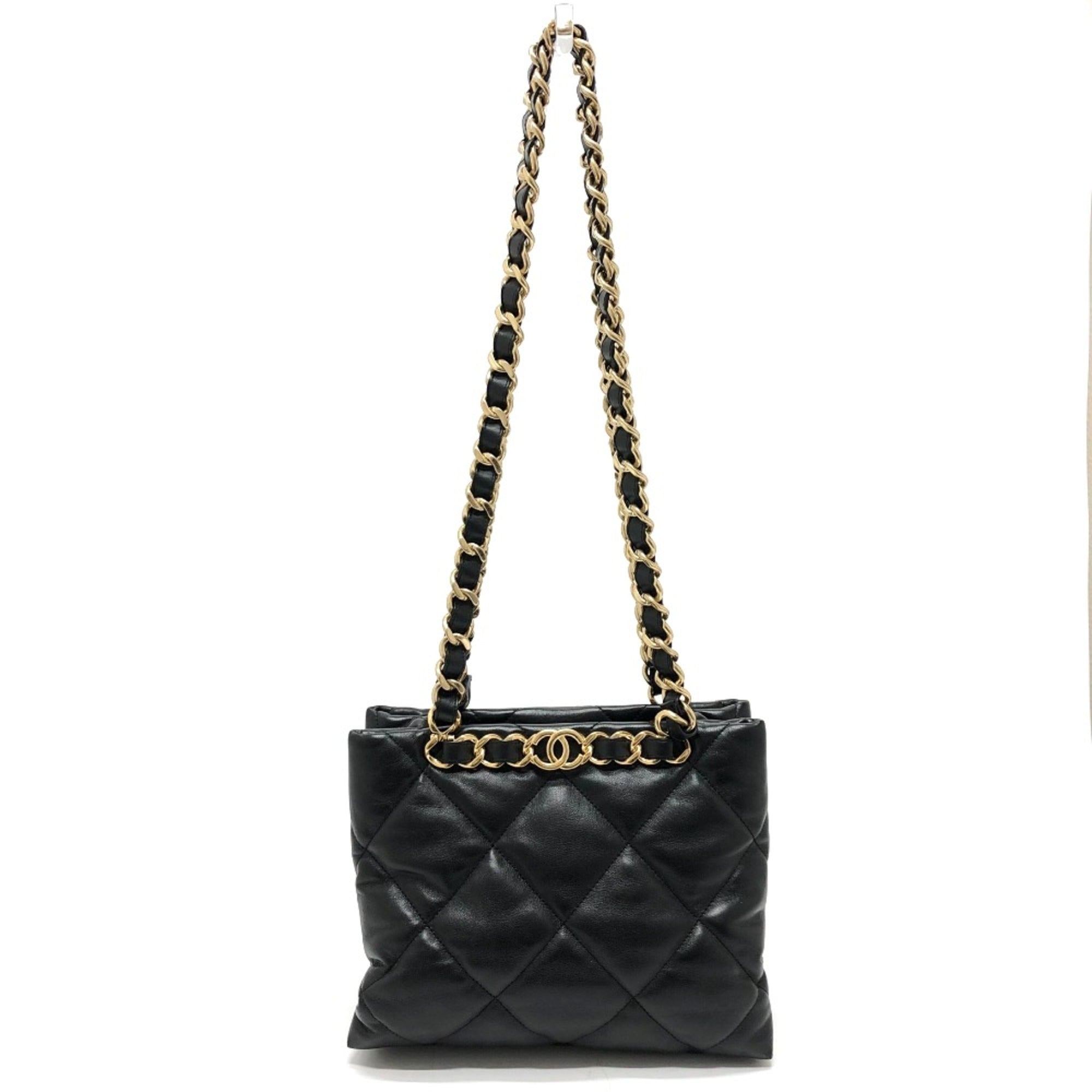 Chanel AS3502 CC Mark CC Chain bag Shoulder Shoulder Bag Black GoldHardware — Like New