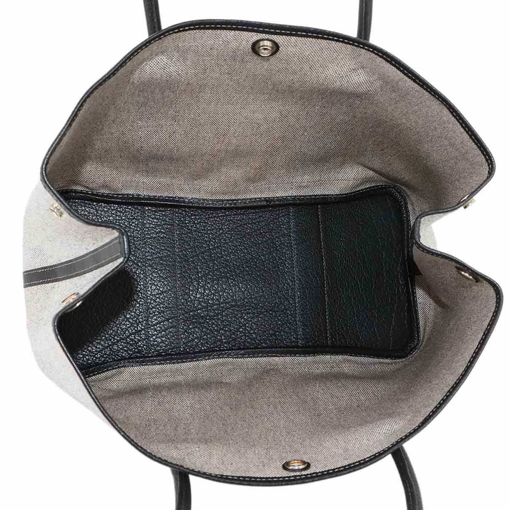 Hermes Hermès Garden Party PM Tote Bag in Toile H Leather (Black and Gray) with G Stamp