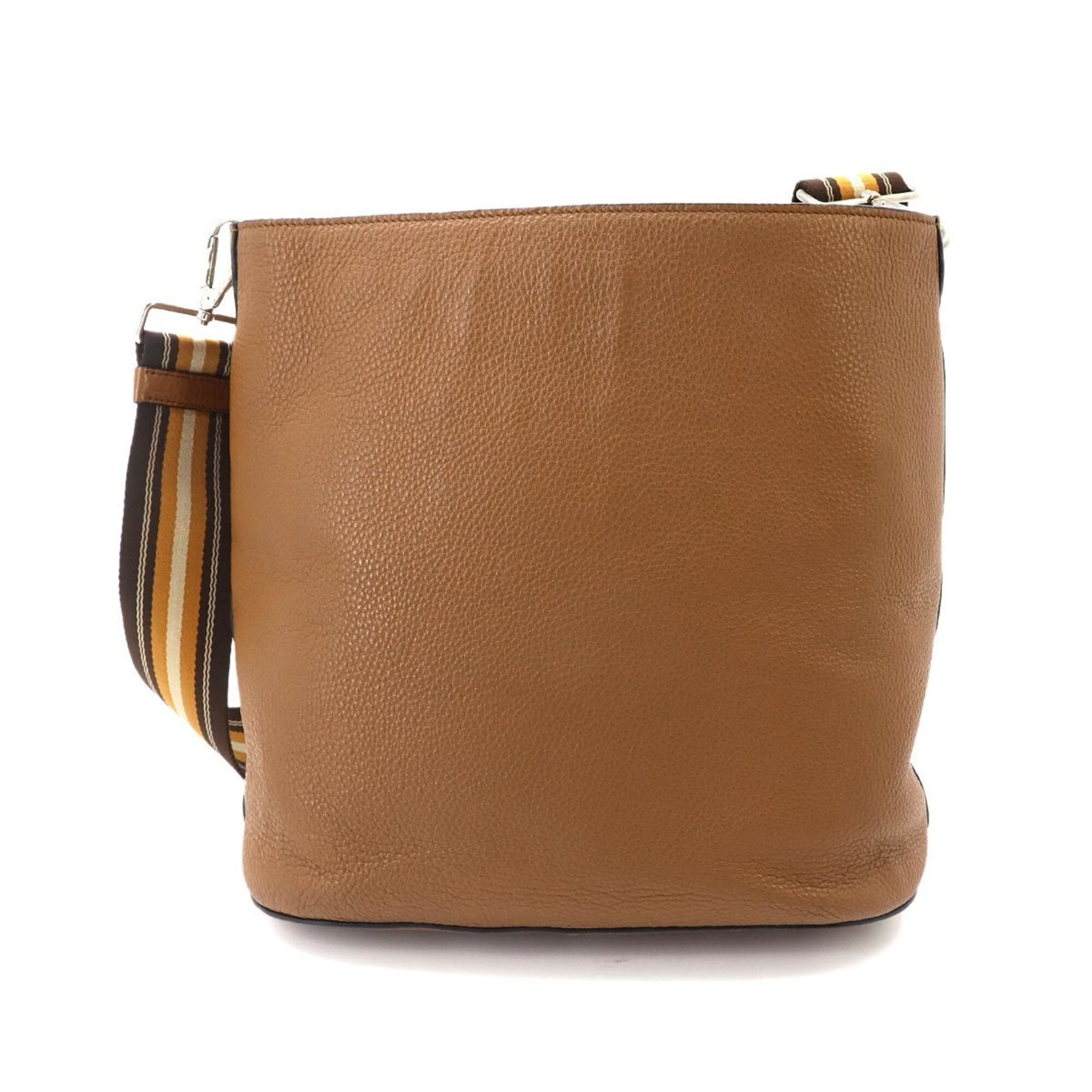 Prada PRADA Shoulder Handbag Leather Brown Silver Hardware 1BE023 Bag — Like New