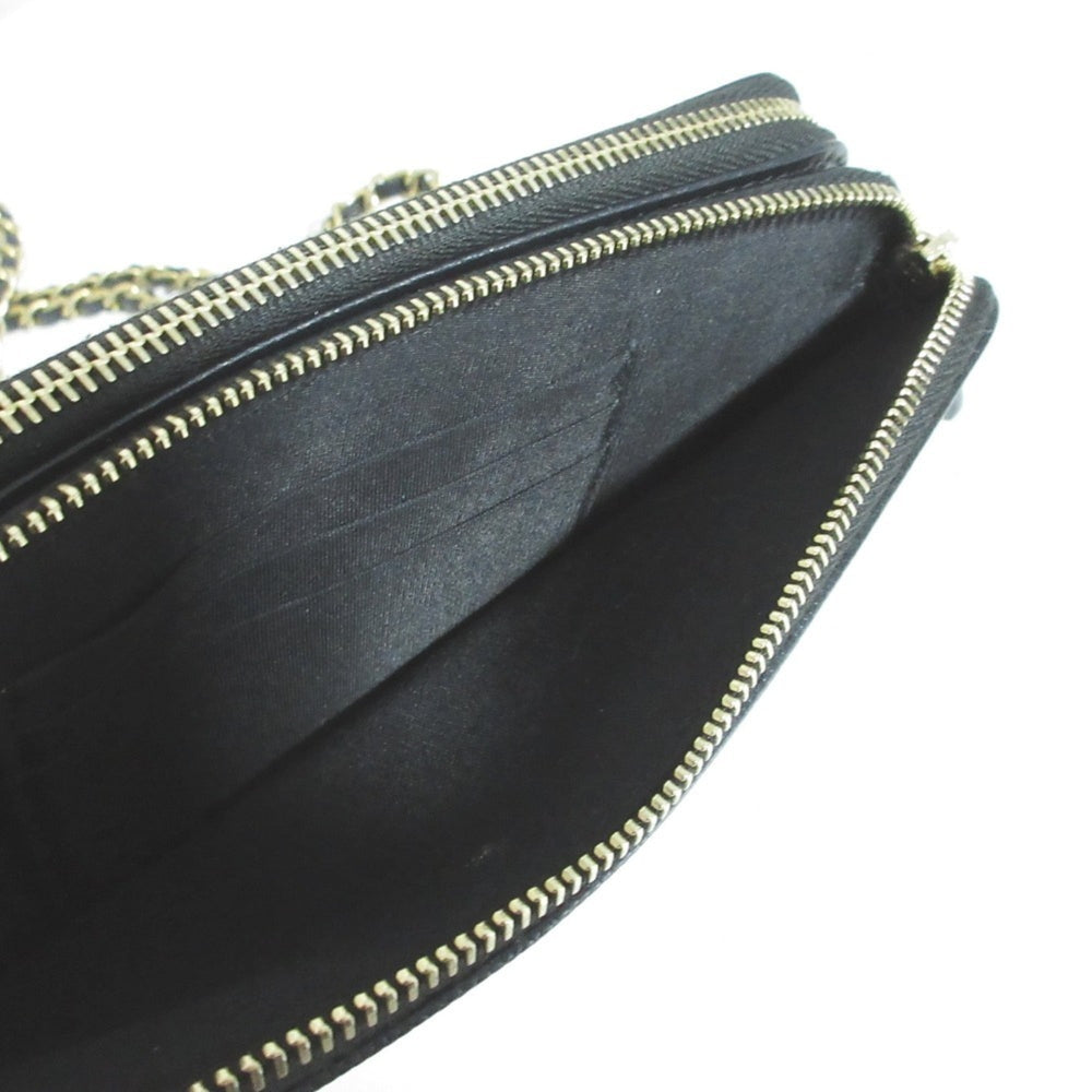 CHANEL Deauville Caviar Skin Wallet Chain Shoulder Bag Black Women's — Like New