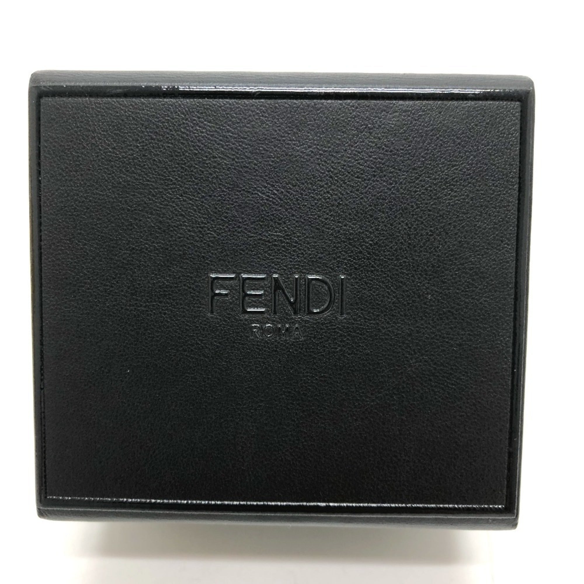 FENDI 7AR894 Logo/Accessory Mini Box Charm Keychain Leather Women's Black Like New — Like New