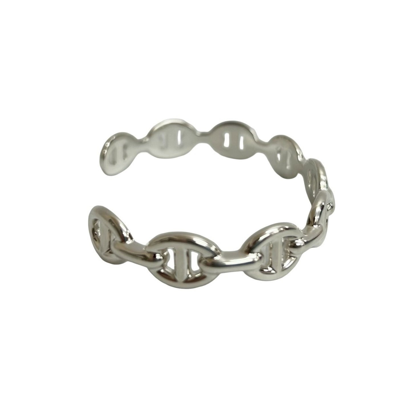 HERMES Chaine d'Ancre Enchaine Bangle, 925 Sterling Silver, Men's and Women's, 68848