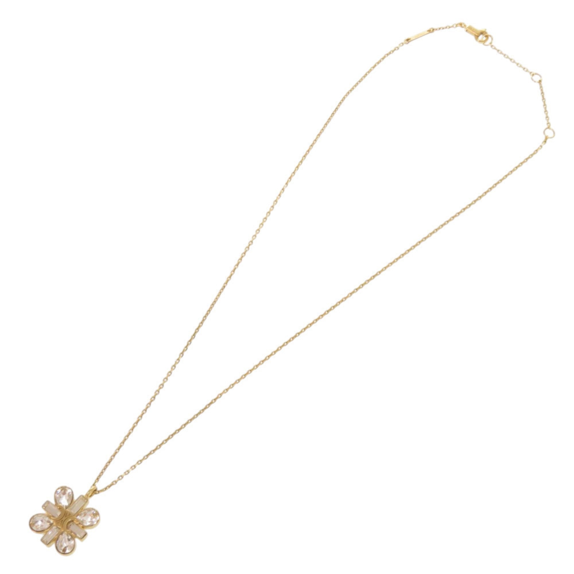Celine Triomphe Stone Logo Gold Necklace Accessory 0296 CELINE — Like New