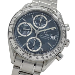 Omega Speedmaster 3513.46 Men's Watch, Brand Name, Date, Chronograph, Automatic, Stainless Steel (SS), Silver/Blue-Gray, Polished — Good