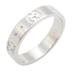 Gucci Icon Ring, 18K White Gold (WG), Women's Silver Tone — Like New