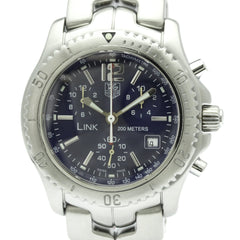 TAG HEUER Link Chronograph Steel Quartz Mens Watch CT1110 Polished — Very Good