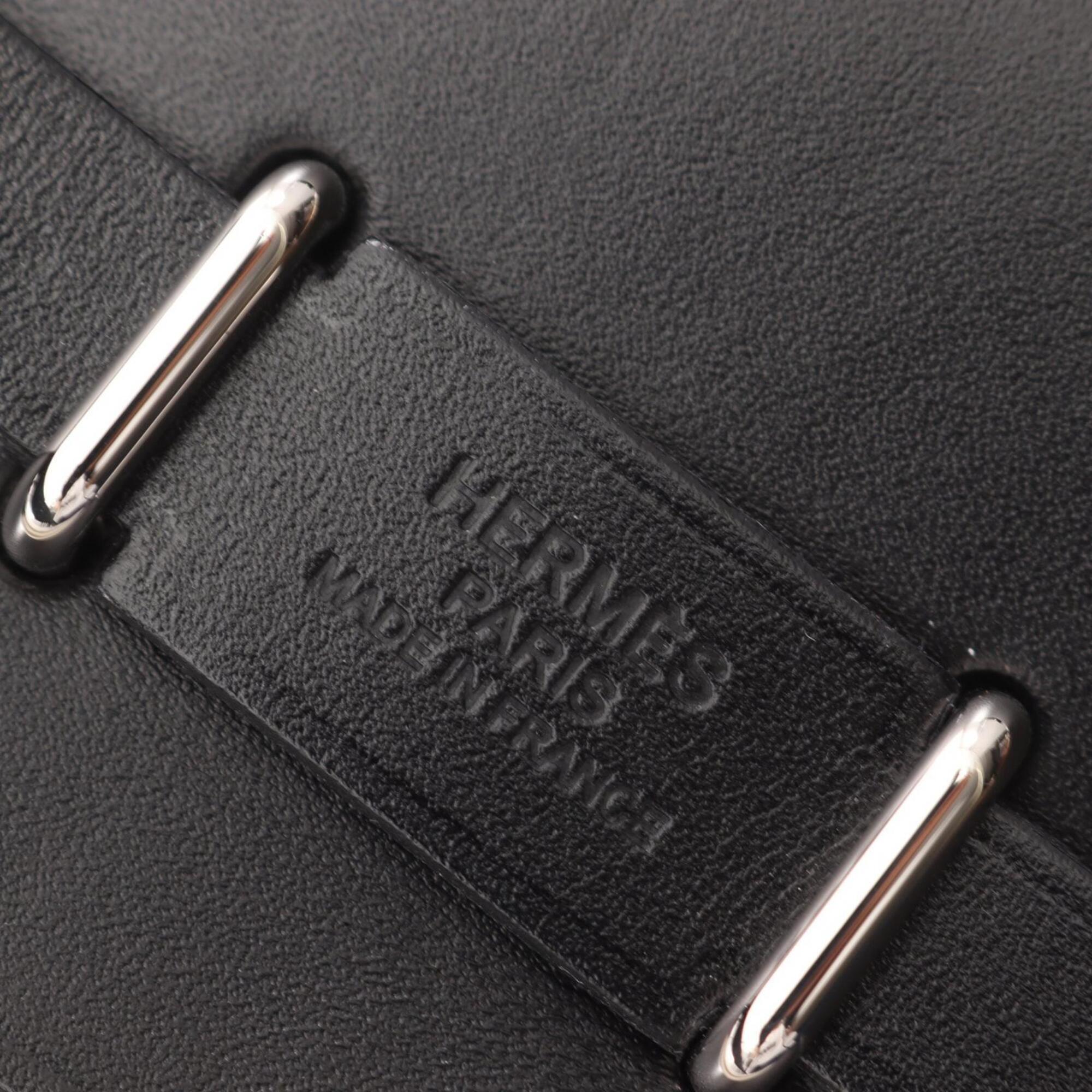Hermes Herbag Zip Mini Shoulder Bag Handbag Canvas Leather Toile H Vache Hunter Women's Gray/Black — New - Store Return