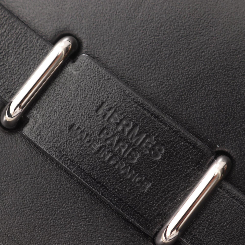 Hermes Herbag Zip Mini Shoulder Bag Handbag Canvas Leather Toile H Vache Hunter Women's Gray/Black — New - Store Return