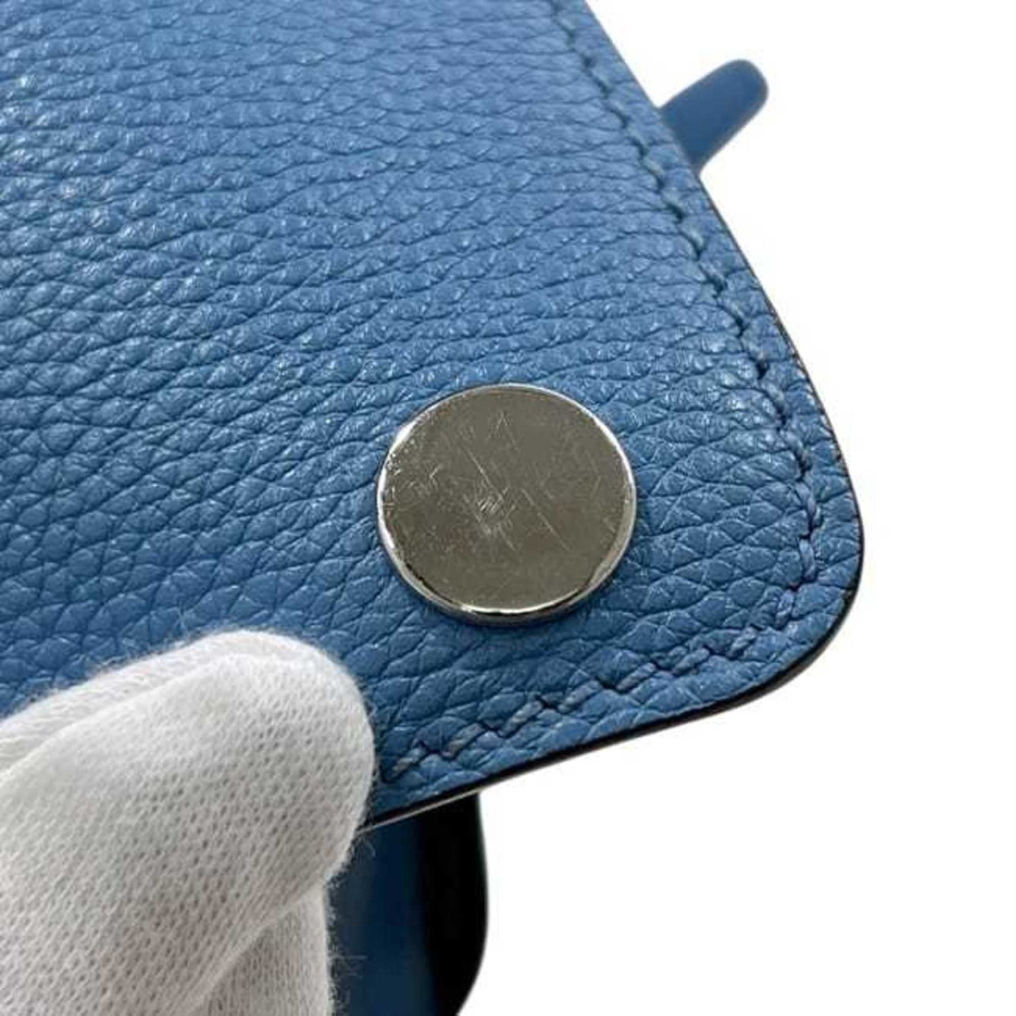 Prada Backpack f-24519 Light Blue 2VZ040 Leather Vitello Dino 56 10 PRADA Rucksack Triangular Plate Bag Men's Women's